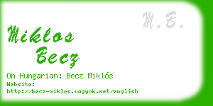miklos becz business card